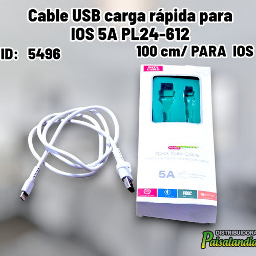 Cable USB carga rápida para IOS 5A PL24-612 (UND)