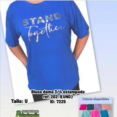 Blusa dama 3/4 estampada ref:202-1(UND)