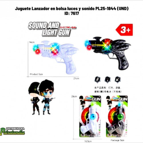 Juguete Lanzador en bolsa luces y sonido PL25-1844 (UND)