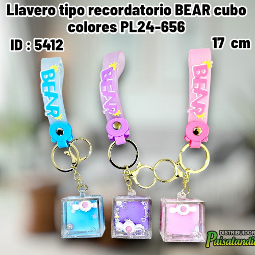 Llavero tipo recordatorio BEAR cubo colores PL24-656 (UND)