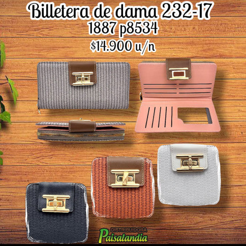 Billetera de dama colores surtidos 232-17 (UND)