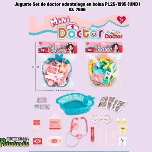 Juguete Set de doctor odontologo en bolsa PL25-1995 (UND)