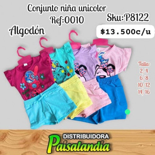 Conjunto niña unicolor 0010 (UND)