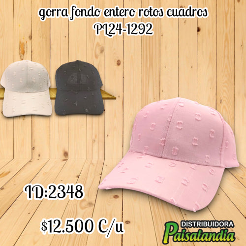 Gorra fondo entero rotos cuadros (UND)