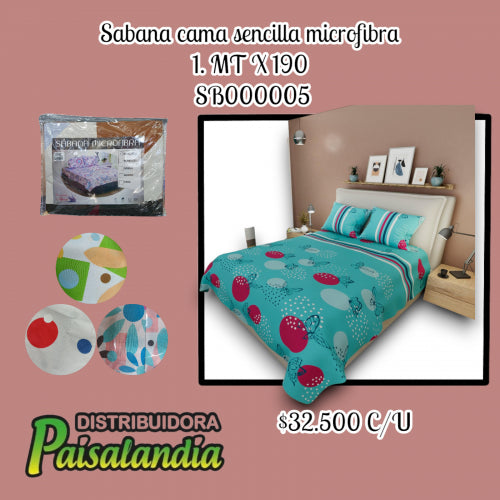 Sábana cama sencilla microfibra (UND)