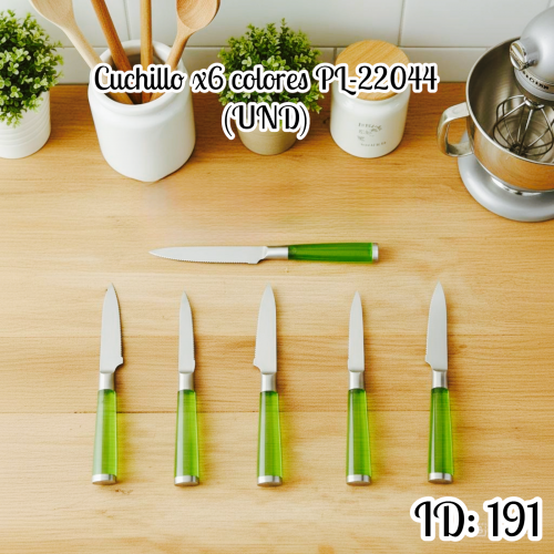 Cuchillo x6 colores PL-22044 (UND)