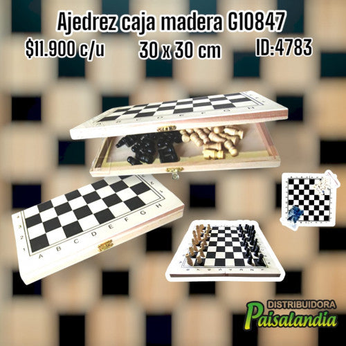 Juego ajedrez caja madera GI0847 (UND)
