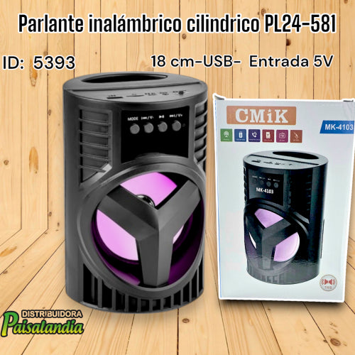Parlante inalámbrico cilindrico PL24-581 (UND)
