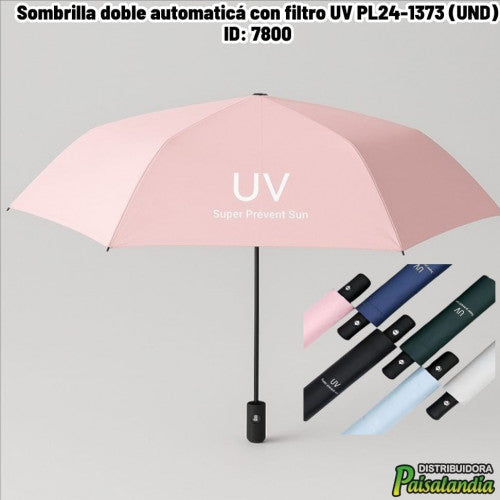Sombrilla doble automaticá con filtro UV PL24-1373 (UND)