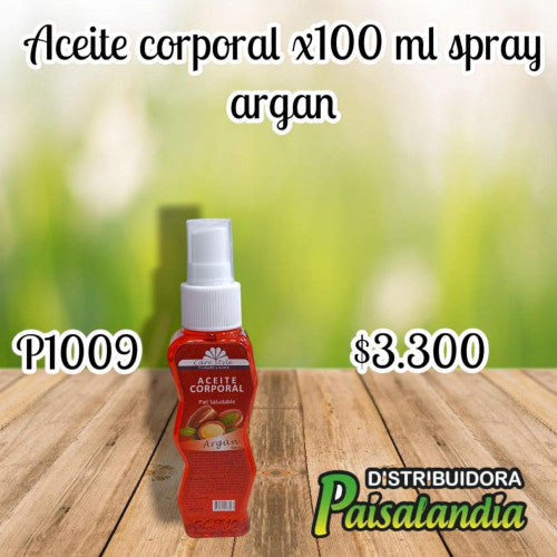 Aceite corporal x100 ml spray argán (UND)