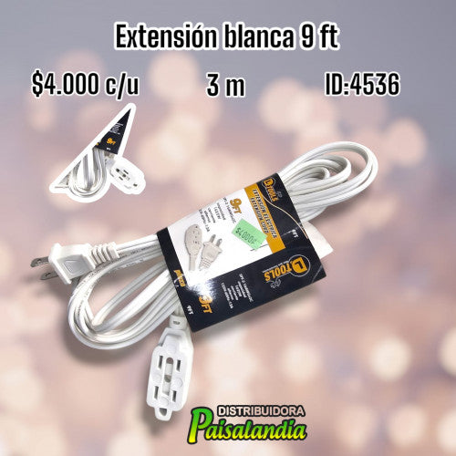 Extensión luz blanca 9 ft (UND)