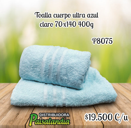 Toalla cuerpo ultra azul claro 70x140 400g