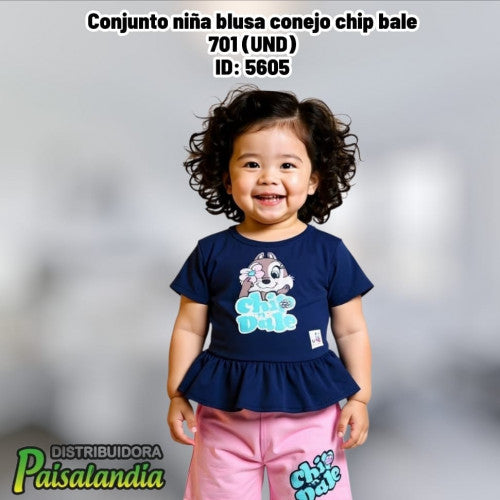 Conjunto niña blusa conejo chip bale 701 (UND)