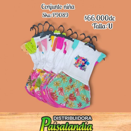 Conjunto niña short estampado (DC)