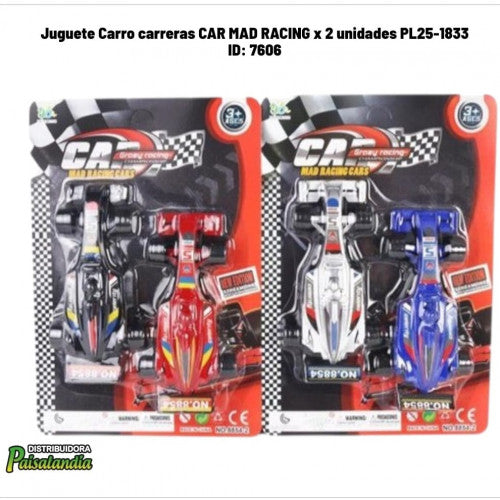 Juguete Carro carreras CAR MAD RACING x 2 unidades PL25-1833 (UND)