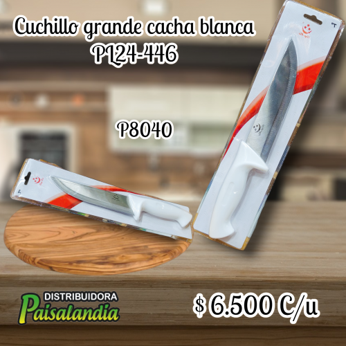 Cuchillo grande cacha blanca PL24-446