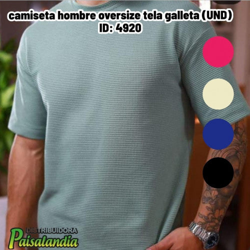 camiseta hombre oversize tela galleta (UND)