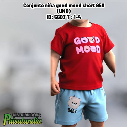 Conjunto niña good mood short 950 (UND)