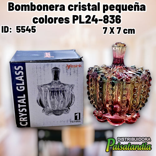 Bombonera cristal pequeña colores PL24-836 (UND)