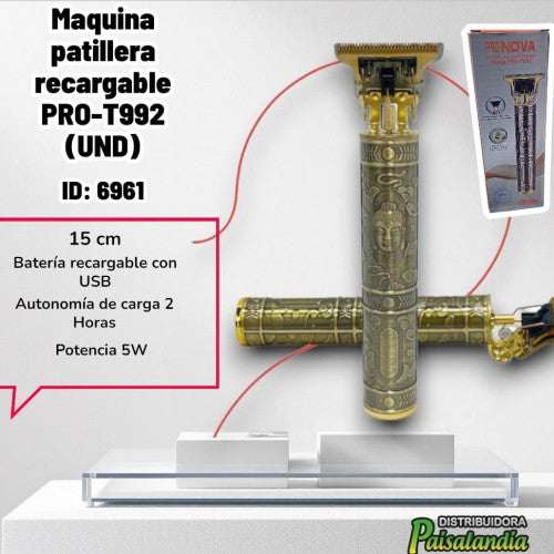 Maquina patillera recargable PRO-T992 (UND)
