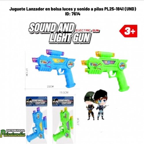 Juguete Lanzador en bolsa luces y sonido a pilas PL25-1841 (UND)