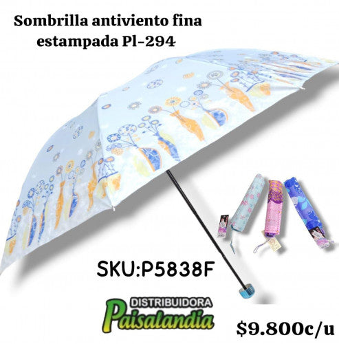 Sombrilla antiviento estampada pl-294