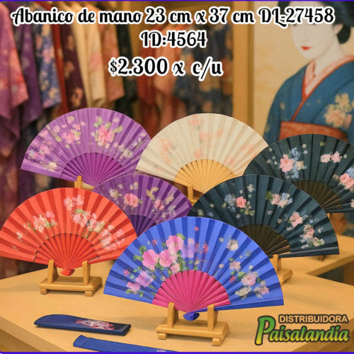 Abanico de mano colores surtidos DL-27458 (UND)