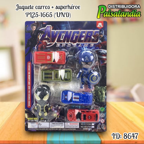 Juguete carros + superheroe PL25-1665 (UND)