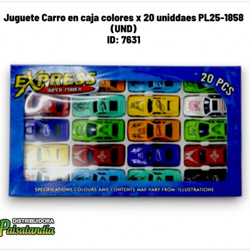 Juguete Carro en caja colores x 20 uniddaes PL25-1858 (UND)