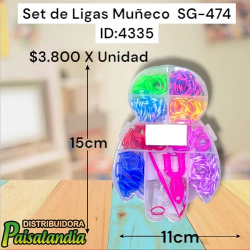 Set de ligas muñeco 15x11 cm SG-474 (UND)