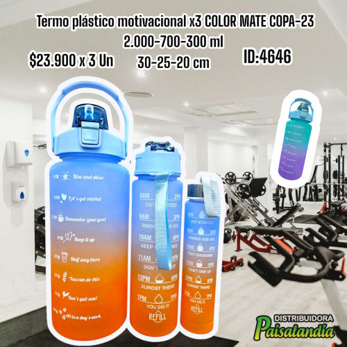 Termo plástico motivacional x 3 UND COLOR MATE COPA-23