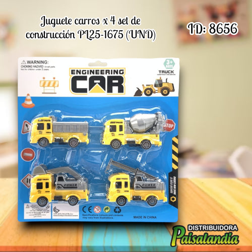 Juguete carros x 4 set de construcción PL25-1675 (UND)
