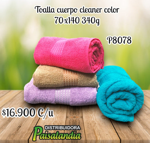 Toalla cuerpo cleaner color 70x140 340g