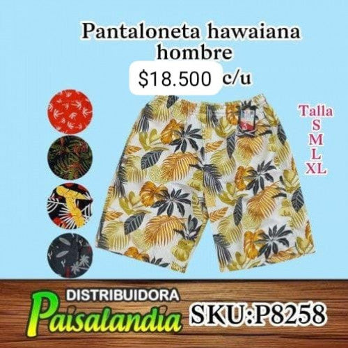 Pantaloneta hawiana hombre surtida 5806 (UND)