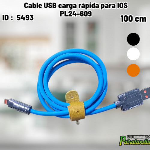 Cable USB carga rápida para IOS PL24-609 (UND)