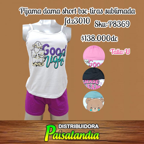 Pijama short bsc tira sublimada localizada fdz3010