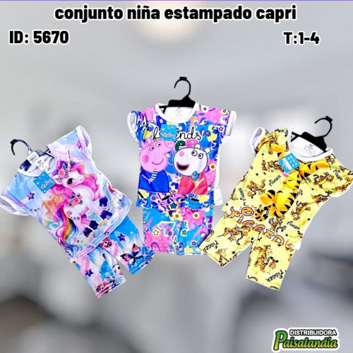 conjunto niña estampado capri (DC)