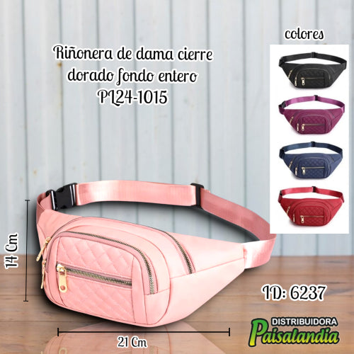 Riñonera de dama cierre dorado fondo entero PL24-1015 (UND)