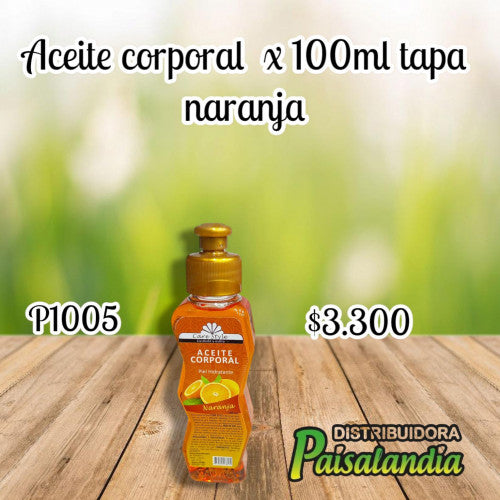 Aceite corporal x250 ml tapa naranja (UND)