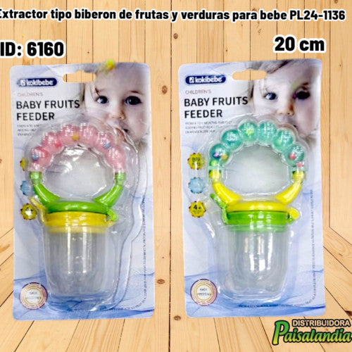 Extractor tipo biberon de frutas y verduras para bebe PL24-1136 (UND)