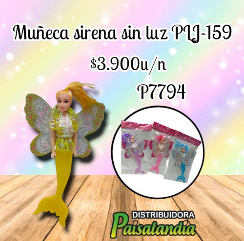 Muñeca sirena sin luz PLJ-159