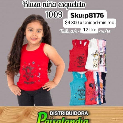 Blusa niña esqueletos 1009 (DC)