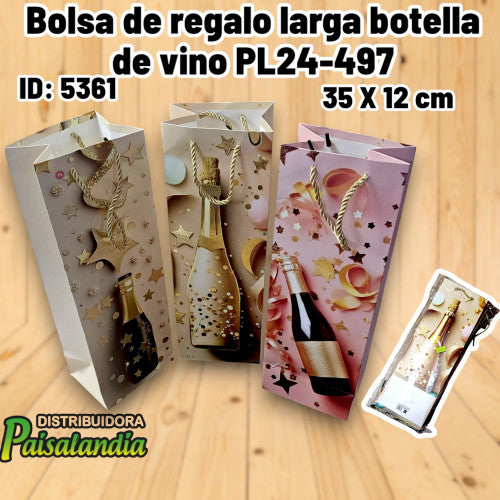 Bolsa de regalo larga botella de vino PL24-497 (DC)