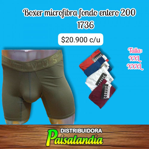 Boxer CORVUS microfibra fondo entero 200 talla (2XL/3XL) (UND)