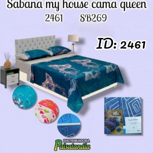 Sábana my house Queen 269 Estampada (UND)