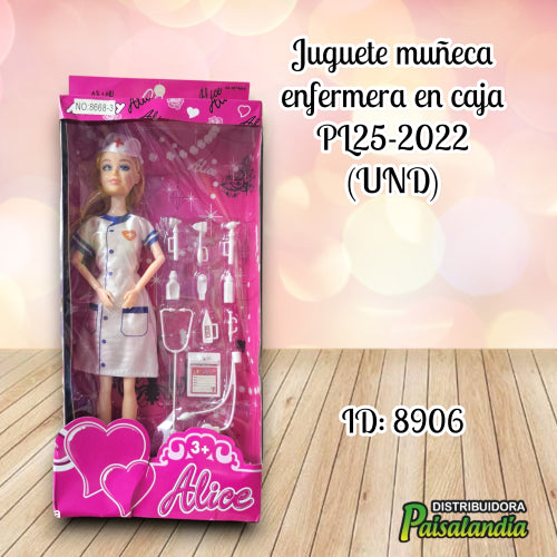 Juguete muñeca enfermera en caja PL25-2022 (UND)