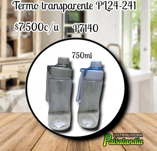 Termo transparente con agarradera PL24-241 (UND)