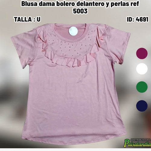 Blusa dama bolero delantero y perlas ref 5003 (UND)