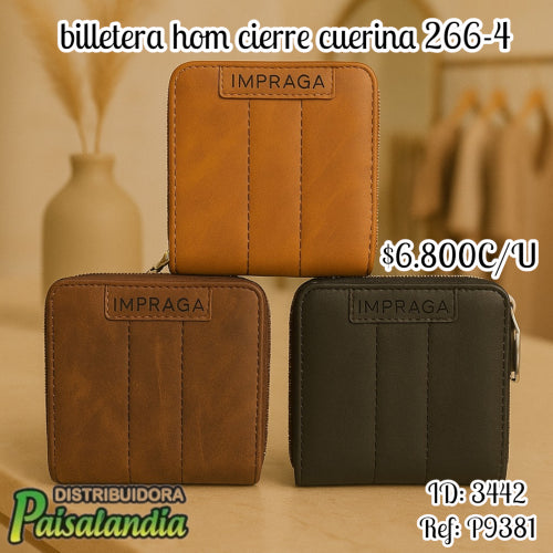 Billetera hombre cierre cuerina 266-4 (UND)