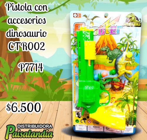 Pistola con accesorios dinosaurio CTR002